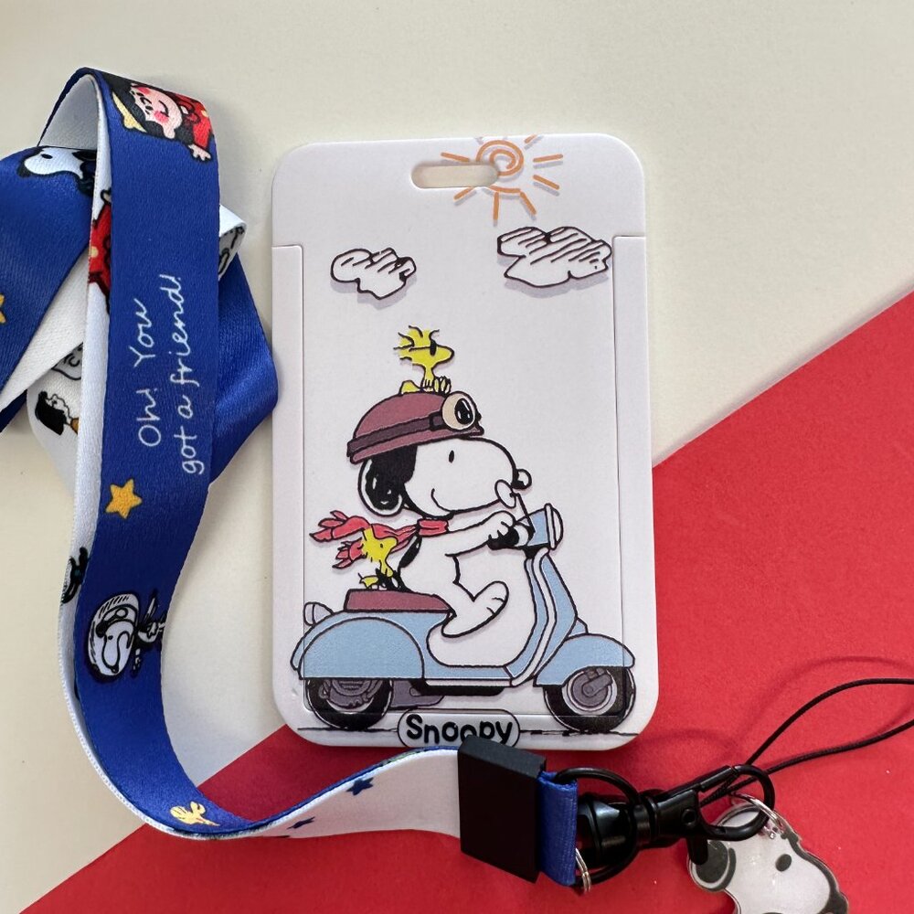 Cutest Snoopy ID badge with lanyard